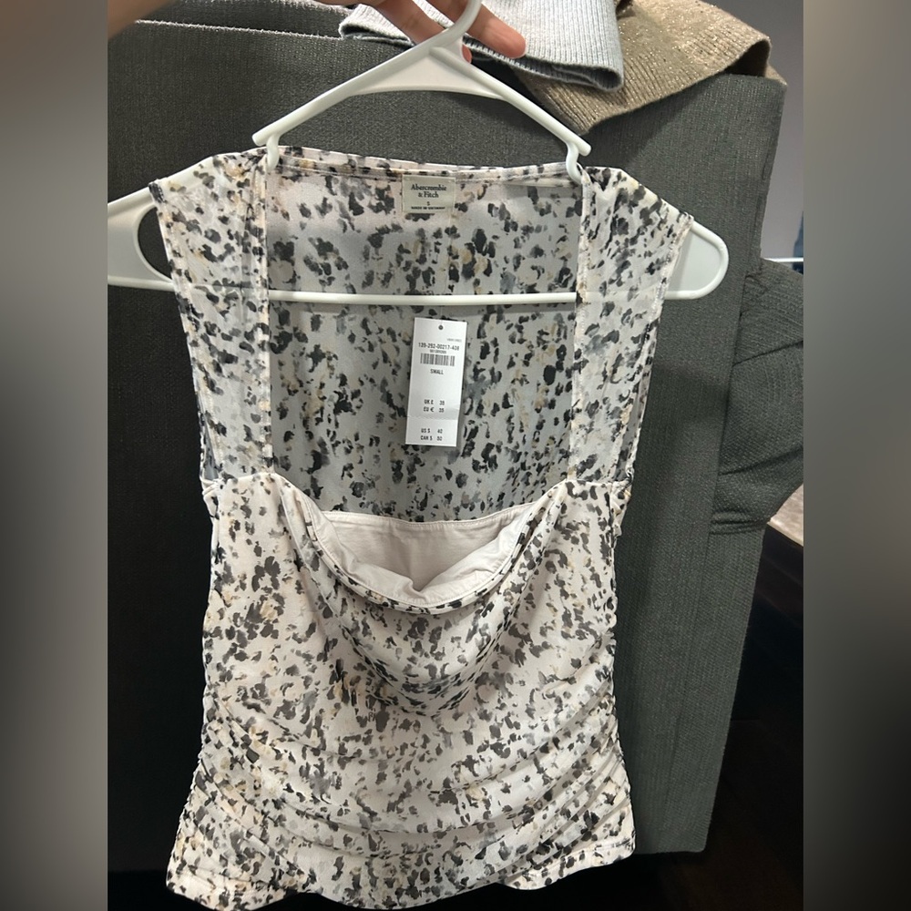 Leopard Print Sleeveless Top- A&F Ava mesh top